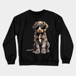 German Shorthaired Pointer Puppy Wearing Sunglasses Crewneck Sweatshirt